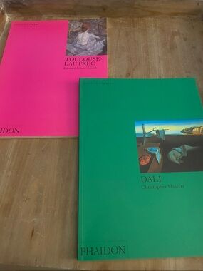 Phaidon Dali & Toulouse-Lautrec Books — Green & Hot Pink Covers